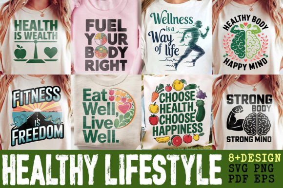 Download Healthy Lifestyle Quotes T-Shirt Bundle - Lifestyle Collection